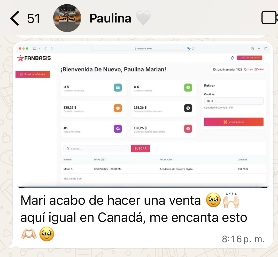 Primera venta de Paulina en Canadá