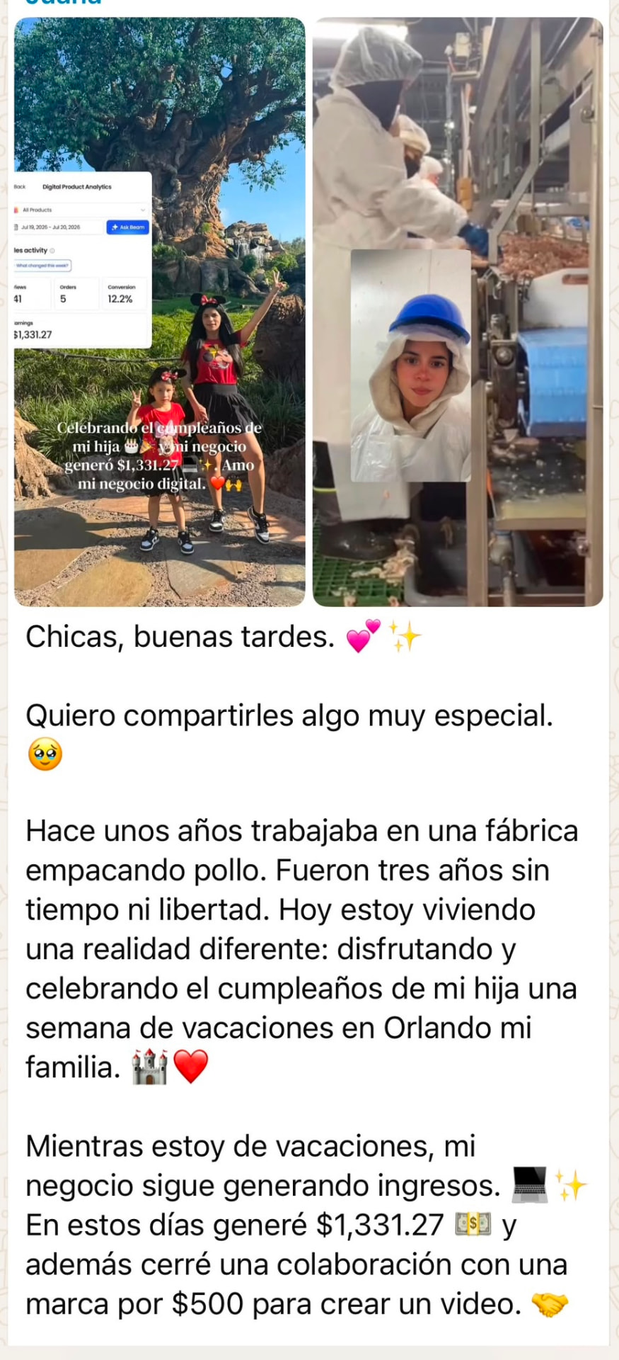 De trabajar en una fábrica a generar ingresos en Orlando